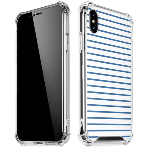 Blue and White Stripes iPhone XS Max Clear Case